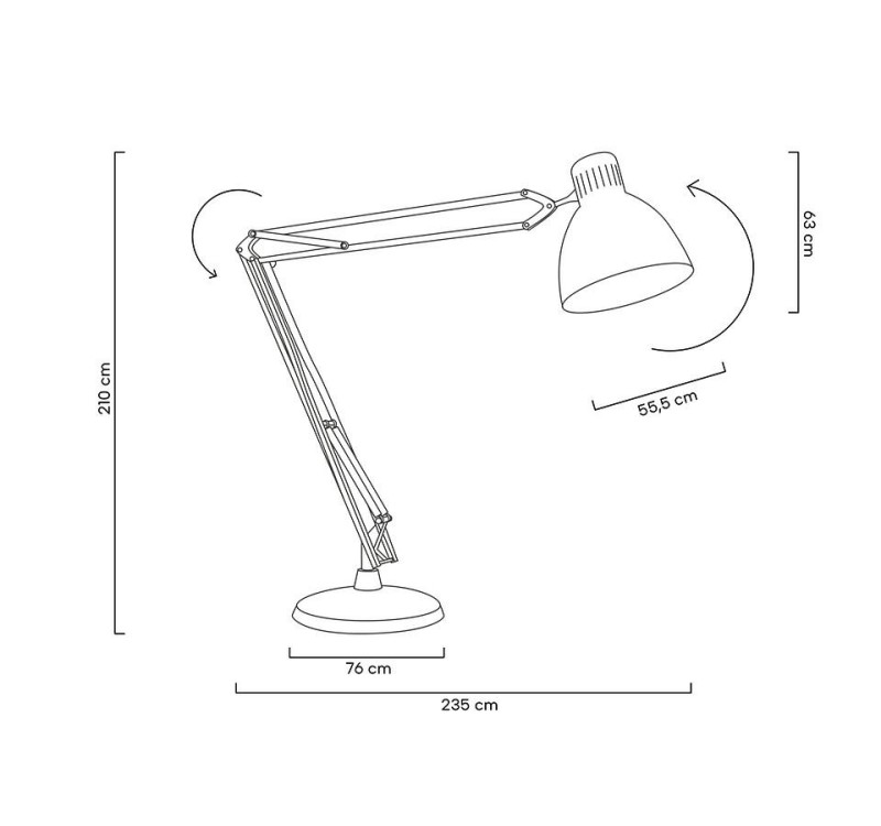Lampa podłogowa GIGANT czarna - metal