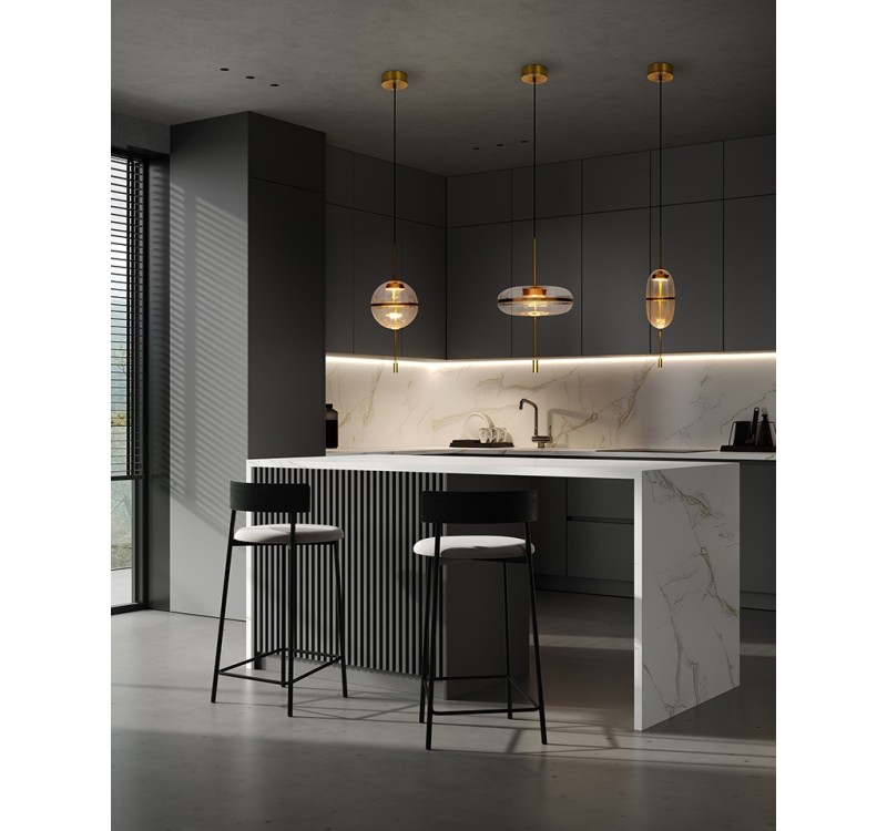 Lampa wisząca CHAPLIN 300 mosiądz  - LED, szkło