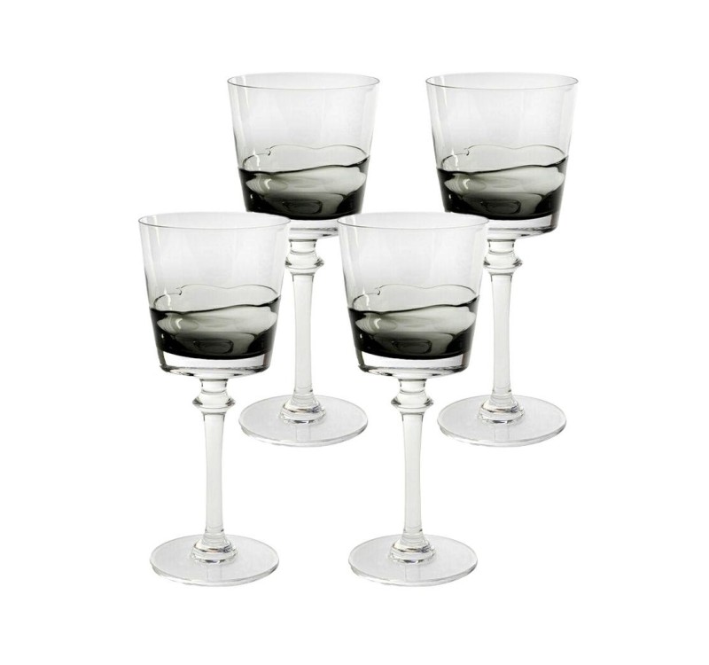 KARE komplet 4 kieliszków do czerwonego   wina MIMI 21 cm szary