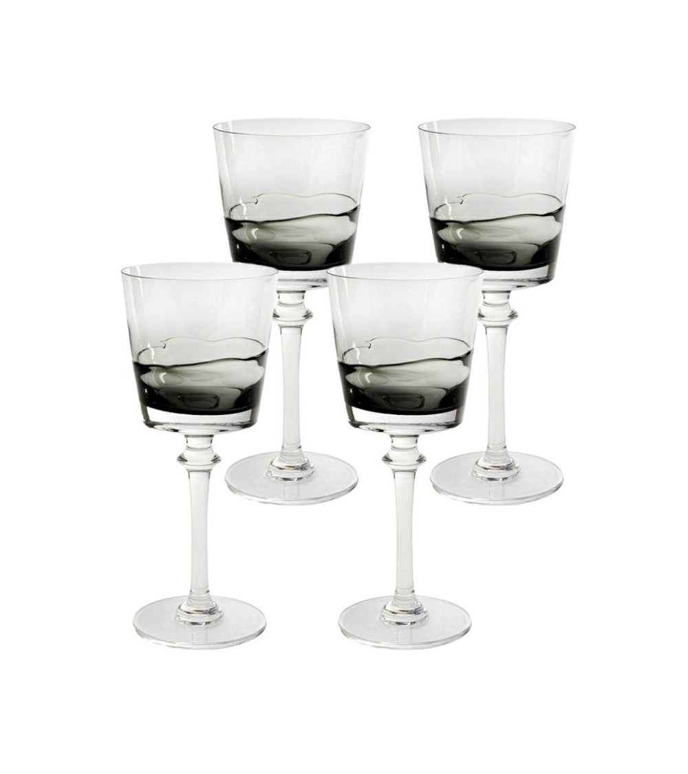 KARE komplet 4 kieliszków do czerwonego   wina MIMI 21 cm szary