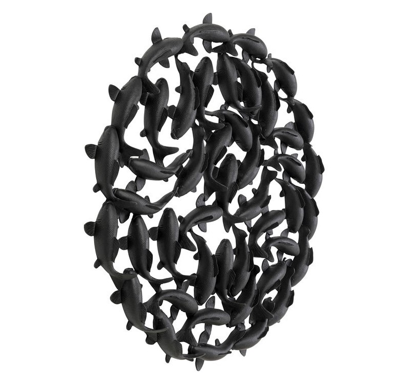 KARE dekoracja ścienna SCHOOL OF KOI 160  czarna