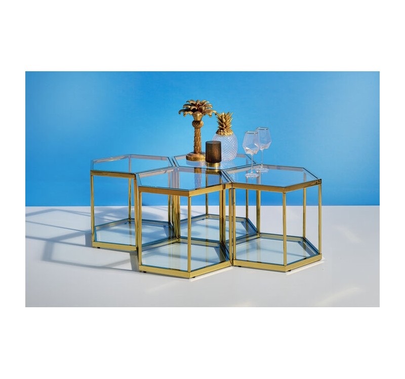 KARE stolik kawowy COMB GOLD 45 złoty