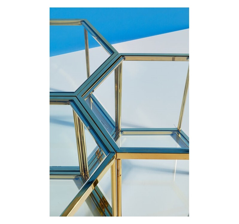 KARE stolik kawowy COMB GOLD 45 złoty