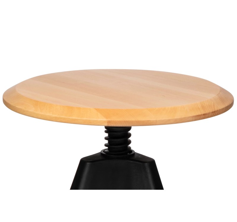 Stołek JERRY czarny - polipropylen, drewno