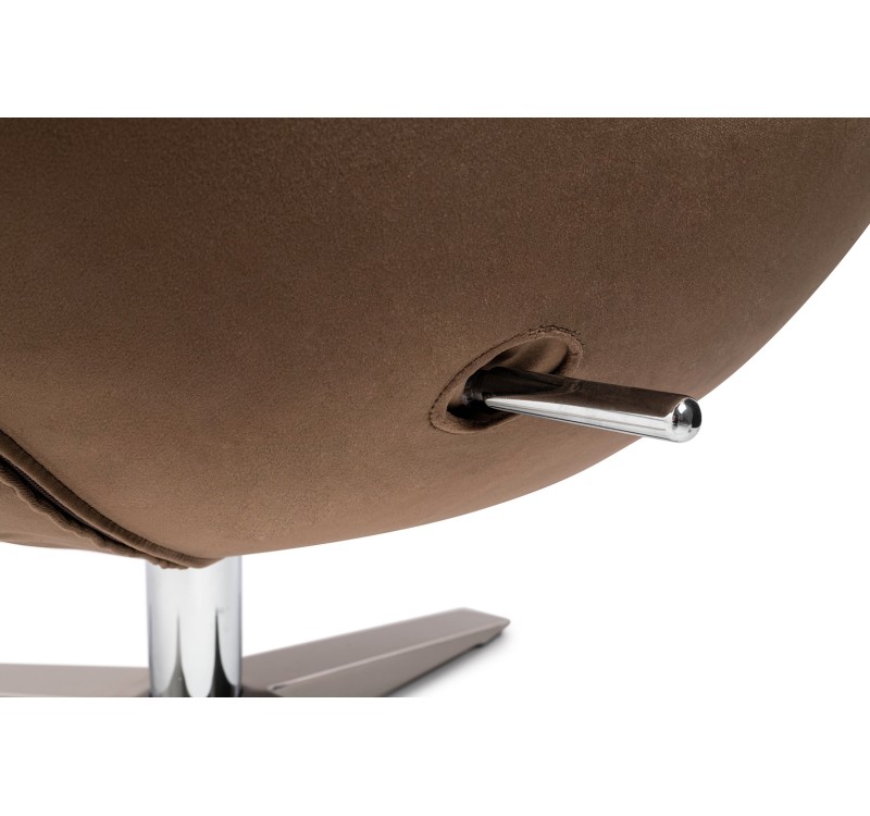 Fotel EGG SZEROKI VELVET ciemny brąz.81  - welur, podstawa stal