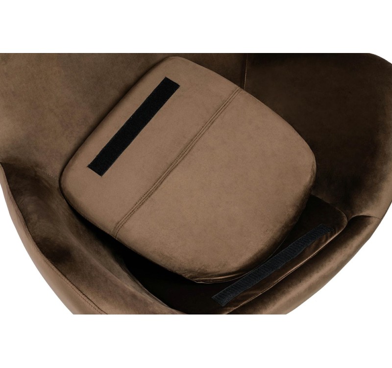 Fotel EGG SZEROKI VELVET ciemny brąz.81  - welur, podstawa stal