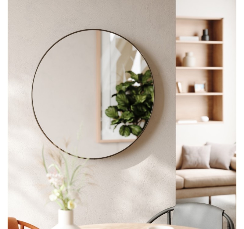 UMBRA lustro ścienne HUBBA 86 cm metaliczno / tytanowe