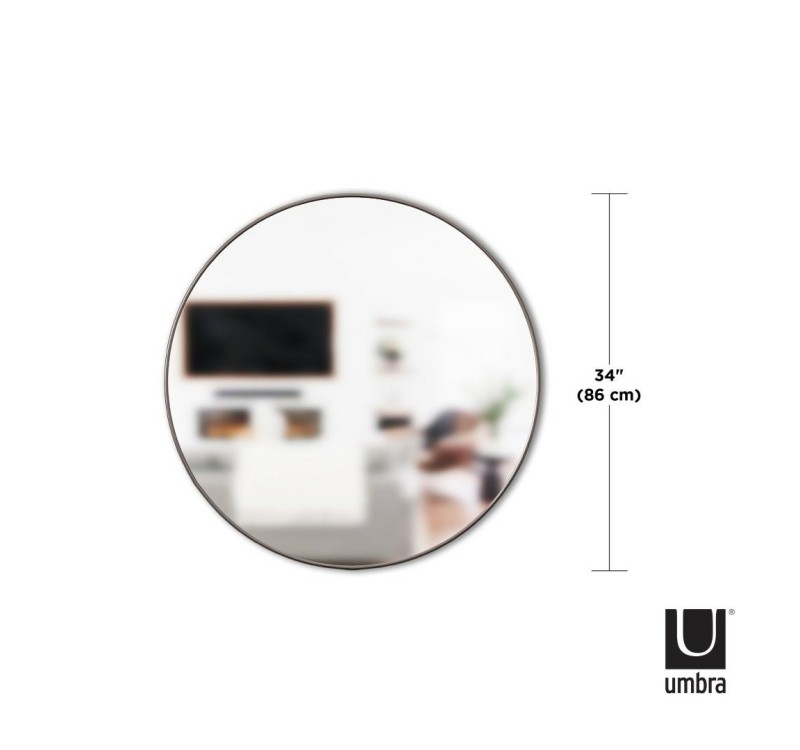 UMBRA lustro ścienne HUBBA 86 cm metaliczno / tytanowe