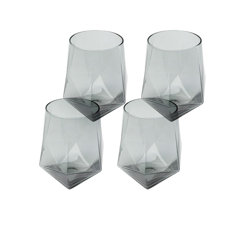 KARE komplet 4 szklanek DIAMOND SMOKE     510 ml