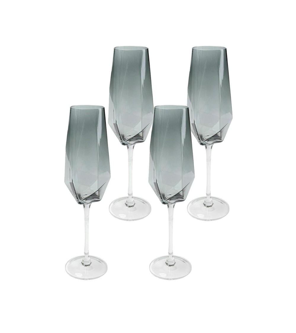 KARE komplet 4 kieliszków do szampana     DIAMOND SMOKE 365 ml