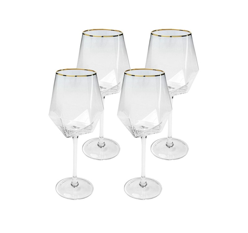KARE komplet 4 kieliszków do wina         DIAMOND RIM 525 ml