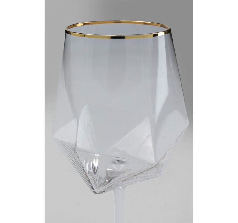 KARE komplet 4 kieliszków do wina         DIAMOND RIM 525 ml