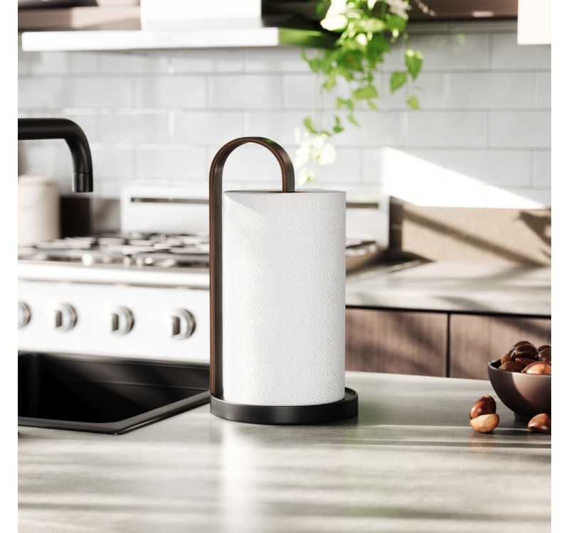 UMBRA stojak na ręcznik papierowy         BELLWOOD czarny/orzech