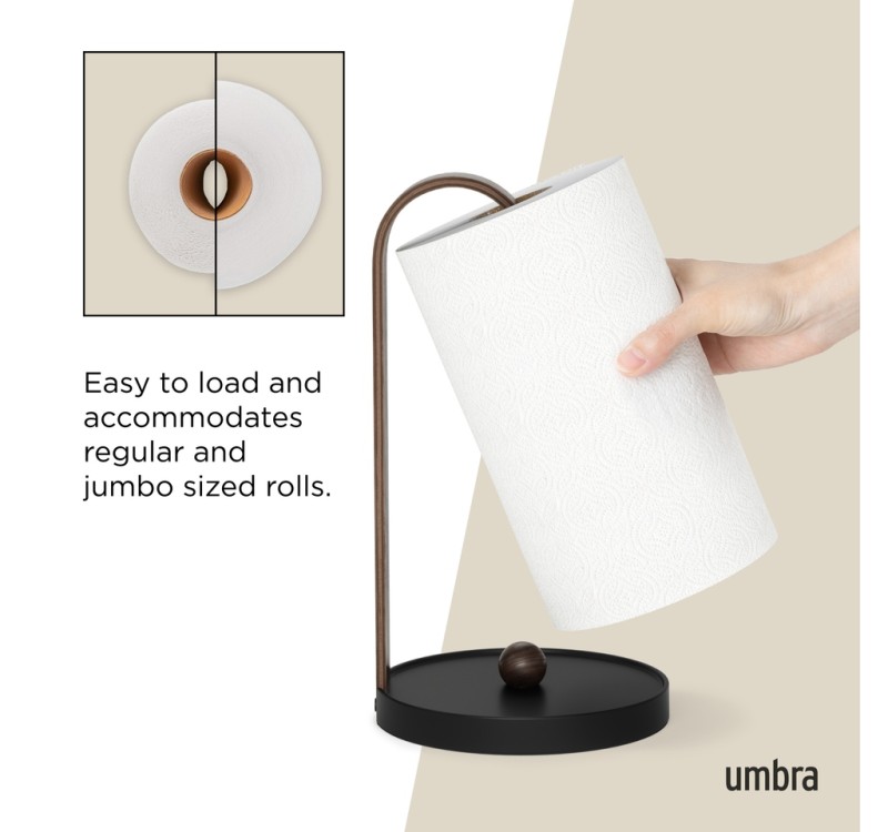 UMBRA stojak na ręcznik papierowy         BELLWOOD czarny/orzech