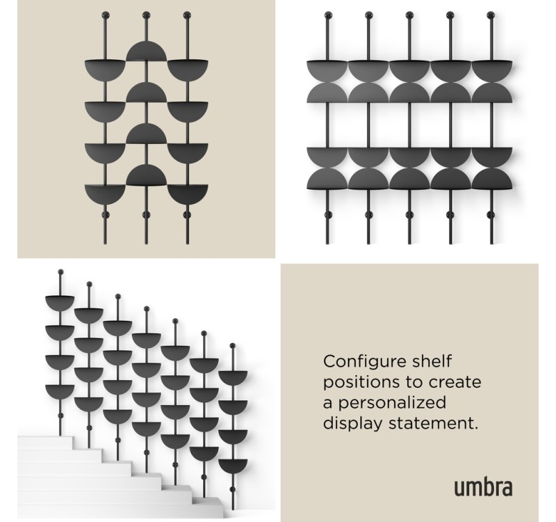 UMBRA regulowane półki ścienne SOLIS      czarne