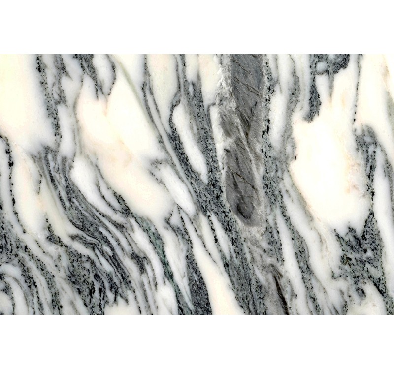 Stół TULIP ELLIPSE MARBLE ARABESCATO  - biały - blat owalny marmurowy, metal