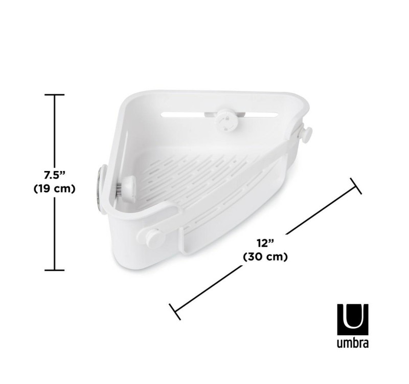 UMBRA półka narożna FLEX ADHESIVE biała