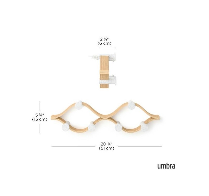 UMBRA wieszak MONTAGE 6 biały /           naturalny