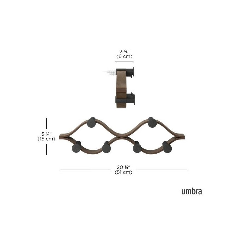 UMBRA wieszak MONTAGE 6 brązowy