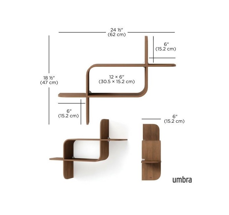 UMBRA półka ścienna MONTAGE               ciemnobrązowa