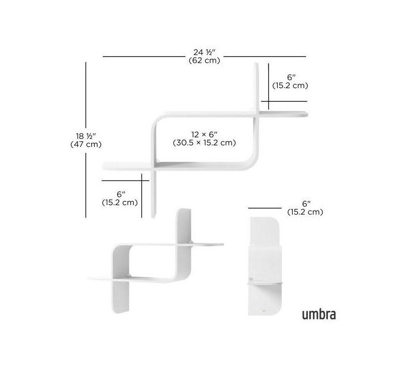 UMBRA półka ścienna MONTAGE biała