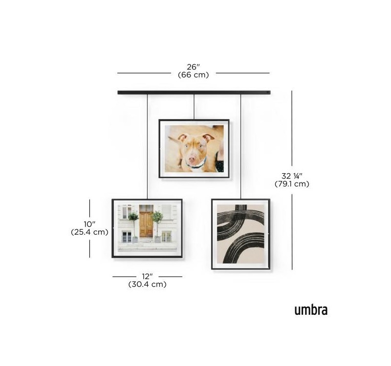 UMBRA zestaw 3 ramek do zdjęć EXHIBIT     8-10 cm czarny
