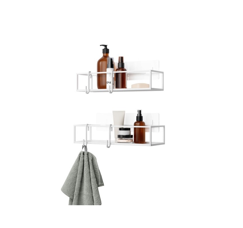 UMBRA zestaw 2 półek prysznicowych        CUBIKO biały