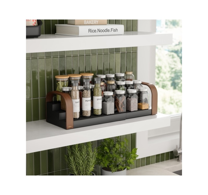 UMBRA półka na przyprawy BELLWOOD czarna  / brązowa