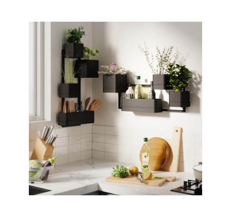 UMBRA zestaw doniczek CUBIKO czarny