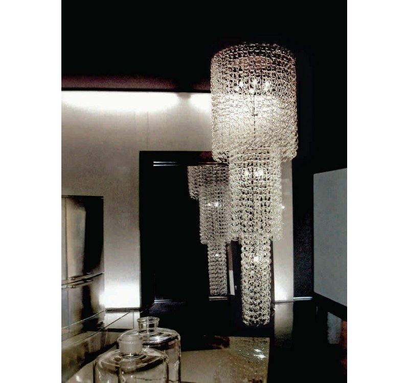 Lampa wisząca CLP-S6 - szkło, stal węglowa