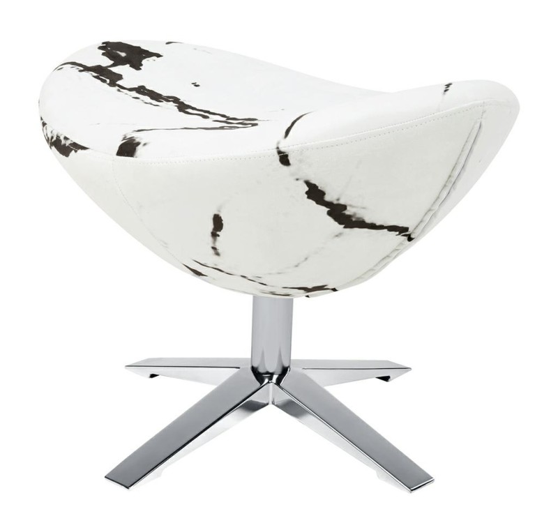 Podnóżek EGG SZEROKI MARBLE - tkanina, podstawa stal