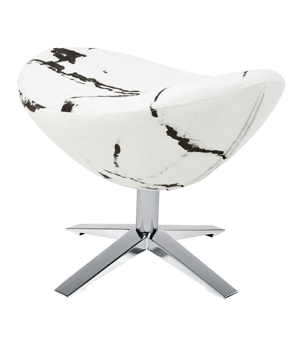 Podnóżek EGG SZEROKI MARBLE - tkanina, podstawa stal