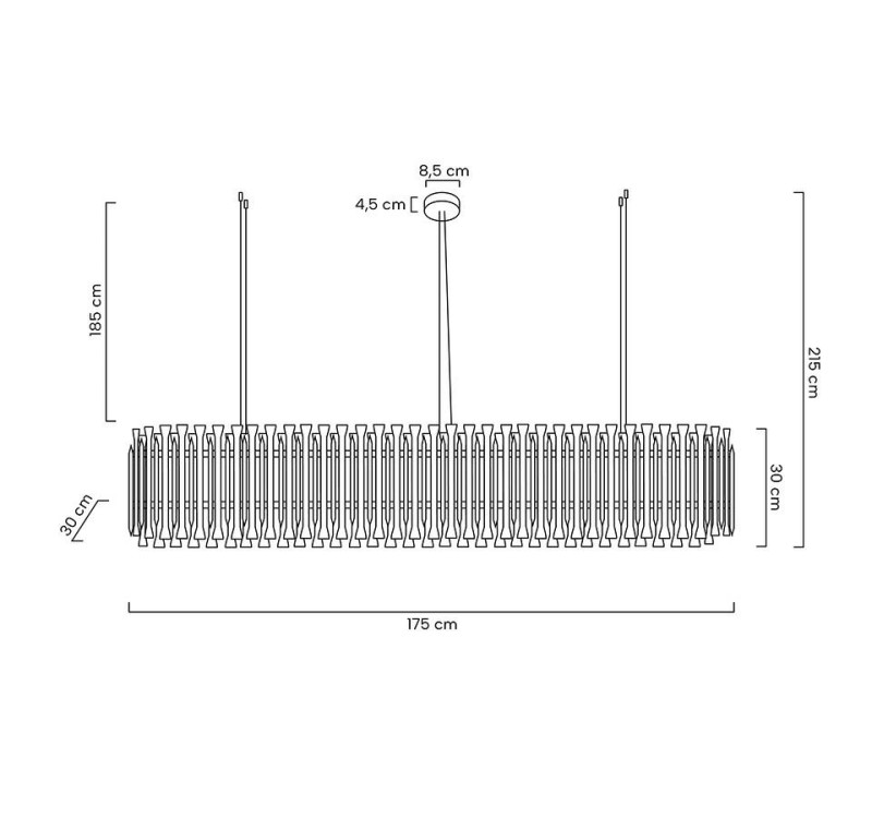 Lampa wisząca GALLIANO LONG ciemne złoto - aluminium, stal węglowa