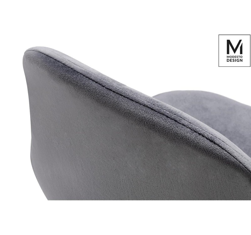 MODESTO krzesło LUCY szare - welur, metal