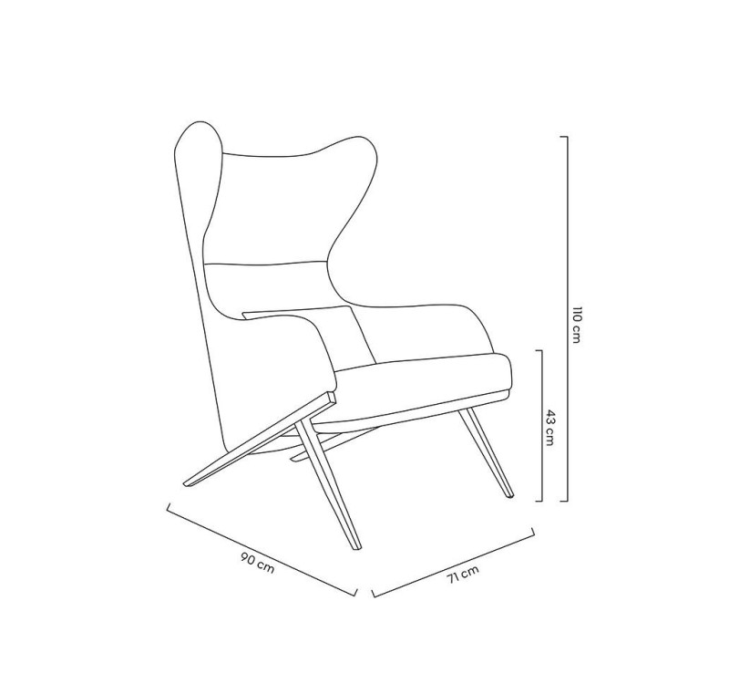 Fotel HAMPTON VELVET czarny, ekoskóra czarna - złota podstawa