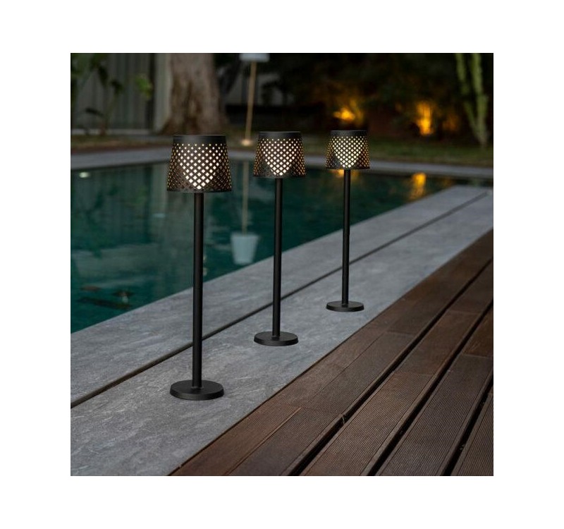 NEW GARDEN lampa ogrodowa GRETA SOLAR NEGRO 5in1 czarna