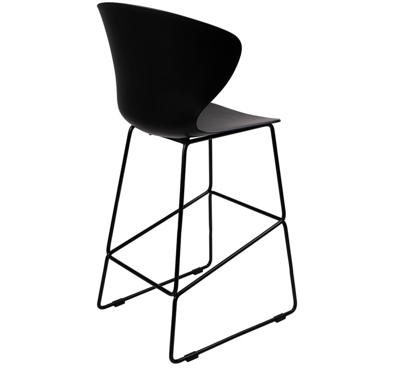 Krzesło barowe ALI czarny - polipropylen, metal