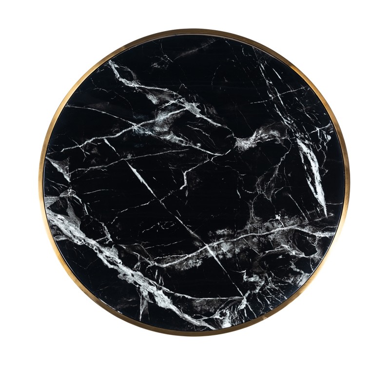 Stolik kawowy COSSAI złoty - konglomerat  imitujący marmur, stal nierdzewna