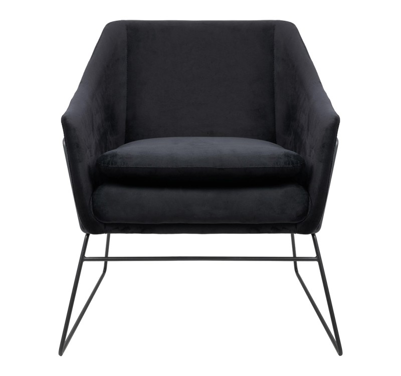 Fotel EMMA VELVET czarny welur - podstawa czarna