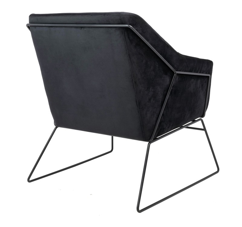 Fotel EMMA VELVET czarny welur - podstawa czarna