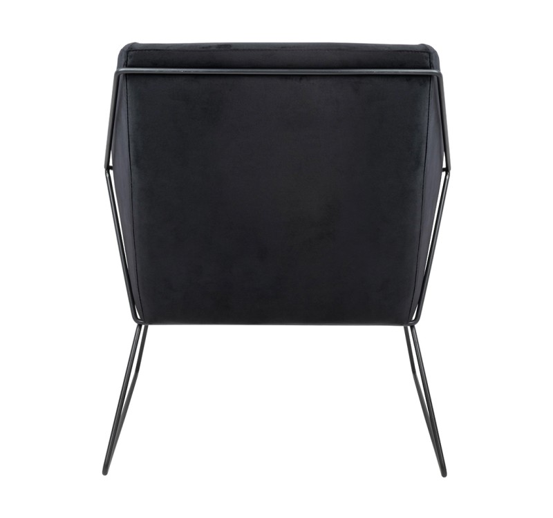 Fotel EMMA VELVET czarny welur - podstawa czarna