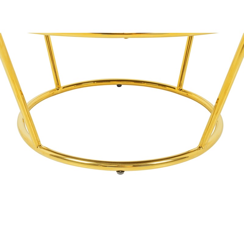 Fotel GABBIA STAND złoty z podnóżkiem