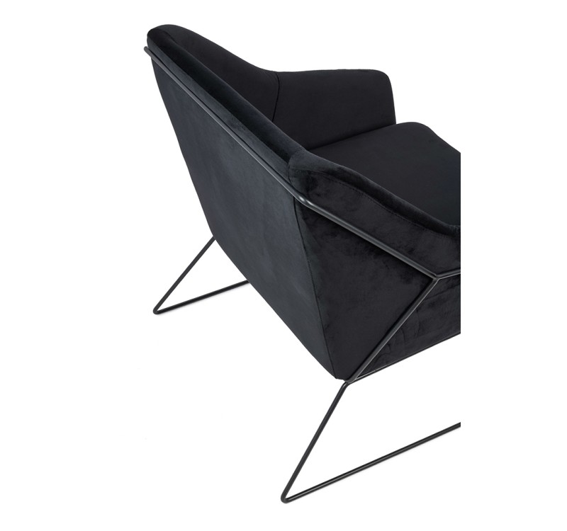 Fotel EMMA VELVET czarny welur - podstawa czarna