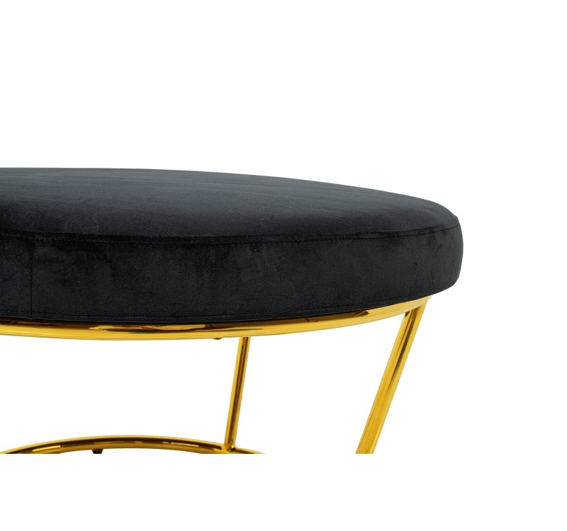 Fotel GABBIA STAND złoty z podnóżkiem