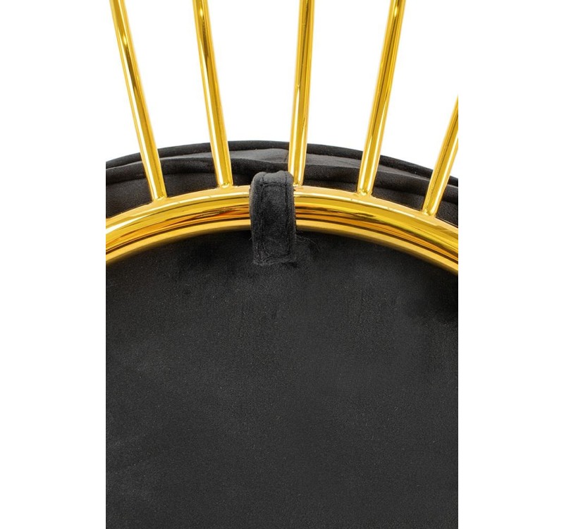 Fotel GABBIA STAND złoty z podnóżkiem