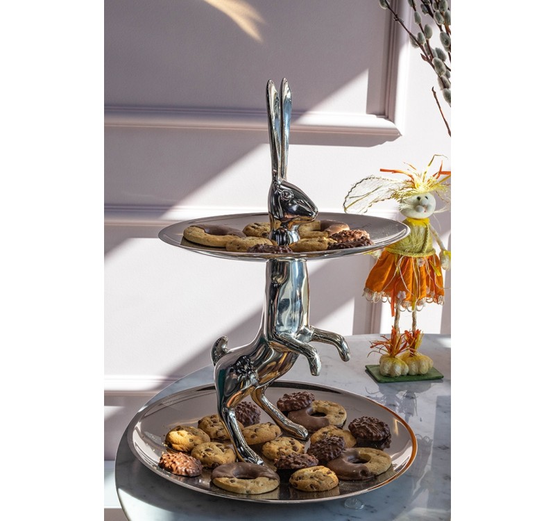 KARE patera / etażerka BUNNY srebrna