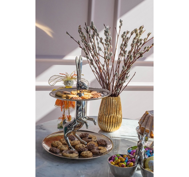 KARE patera / etażerka BUNNY srebrna