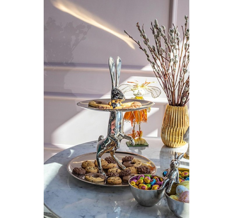 KARE patera / etażerka BUNNY srebrna