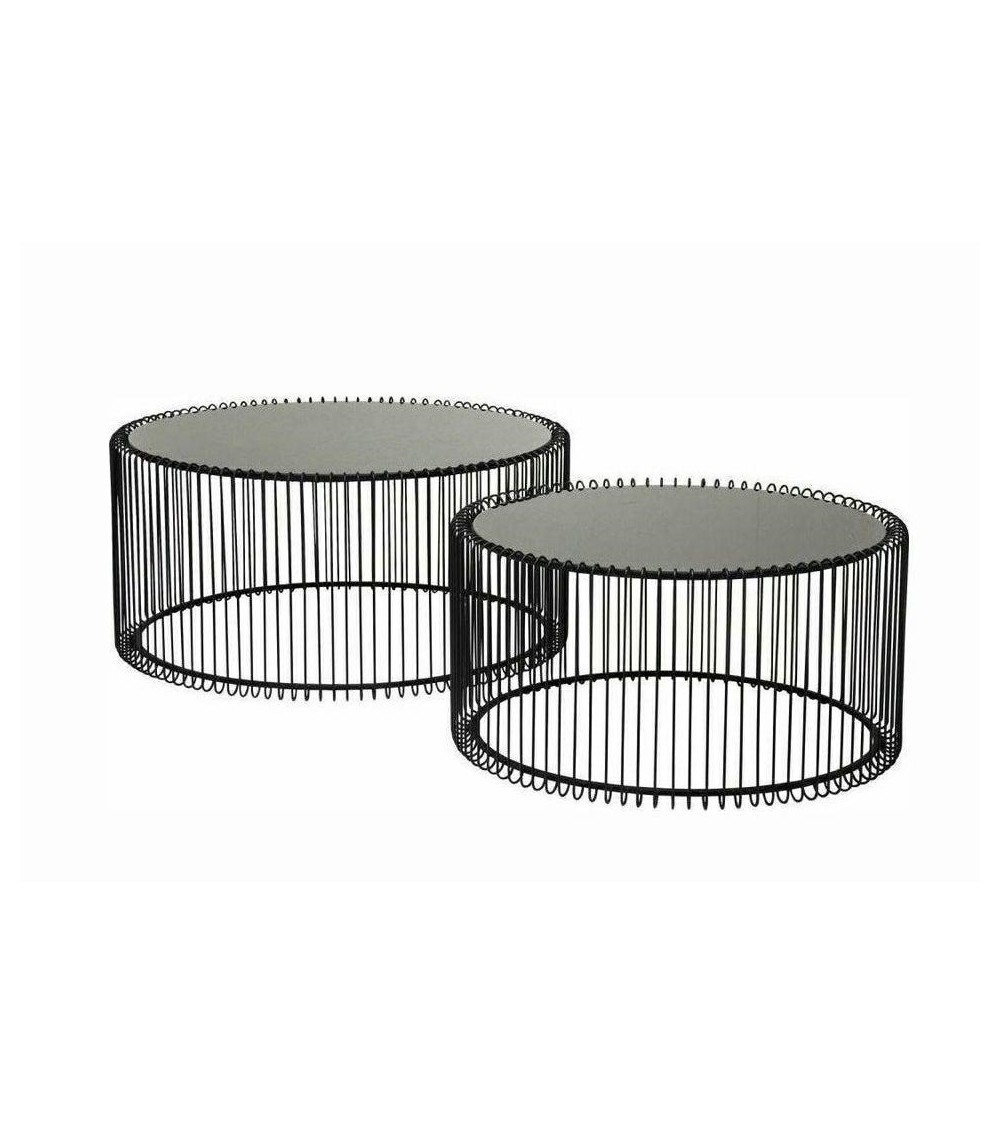 KARE zestaw stolików kawowych WIRE czarny