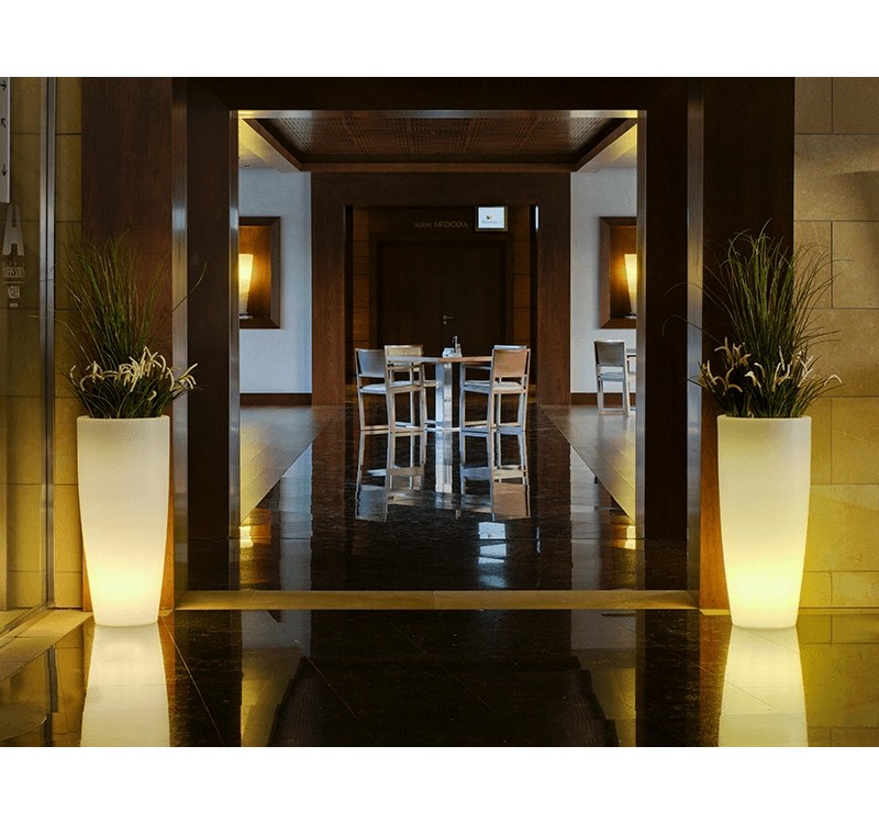 NEW GARDEN donica BAMBU 90 BATTERY biała